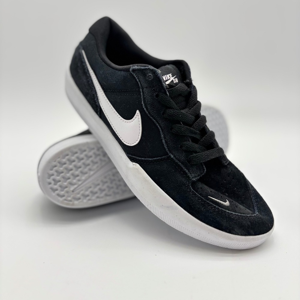 Nike SB Force 58 Black White Suede  Skate Shoes Grunge Y2K 90's Style Mens‎ 8
